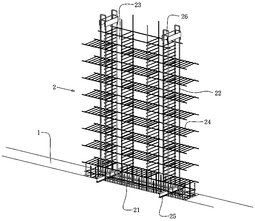 Construction method of half-block sealing wall in transfer section of subway station