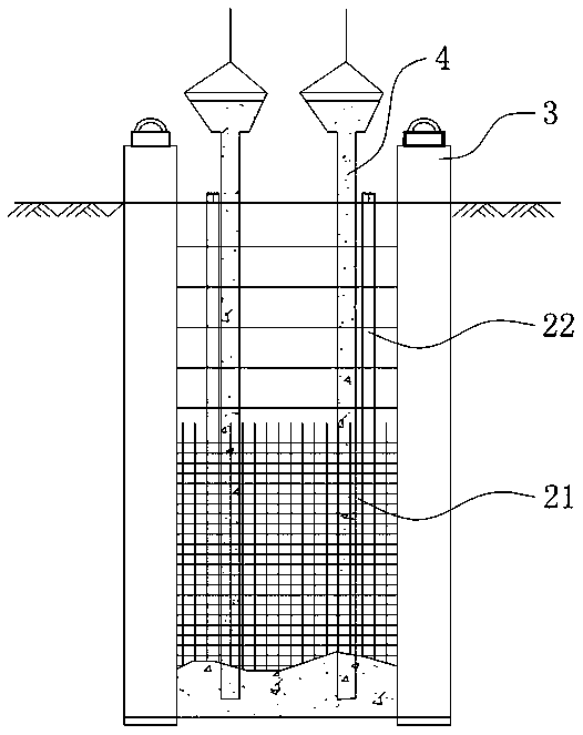 Construction method of half-block sealing wall in transfer section of subway station