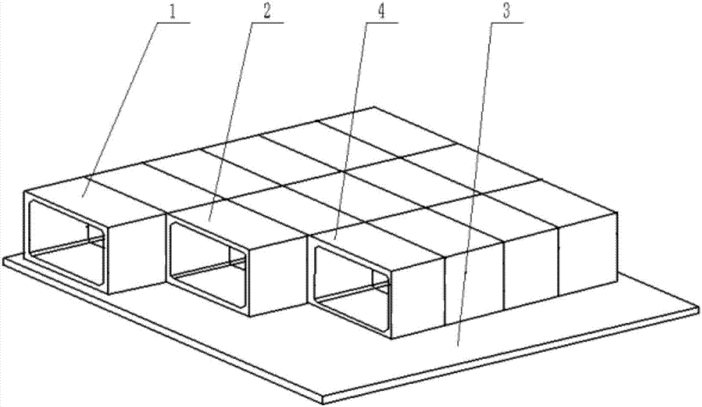 Combining method for splicing box culvert single cabins into multi-cabin body