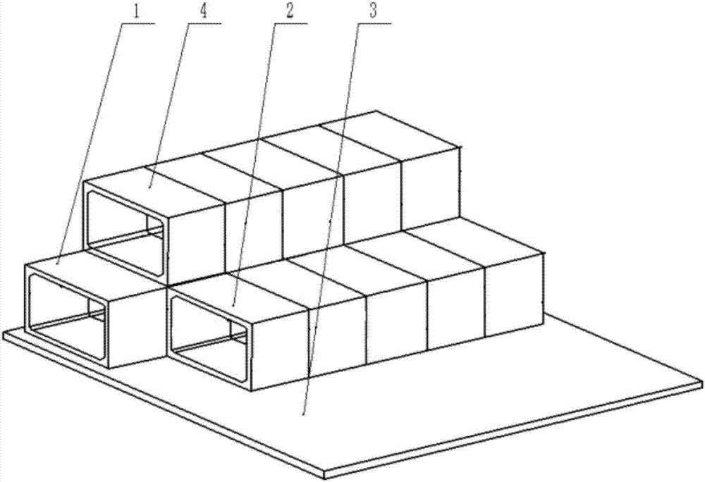 Combining method for splicing box culvert single cabins into multi-cabin body