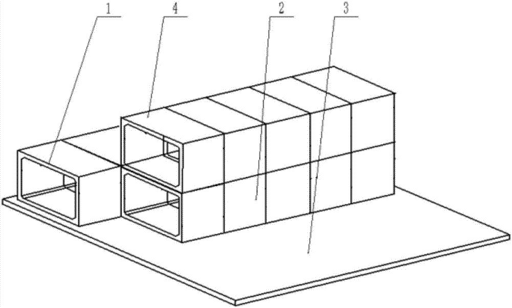 Combining method for splicing box culvert single cabins into multi-cabin body