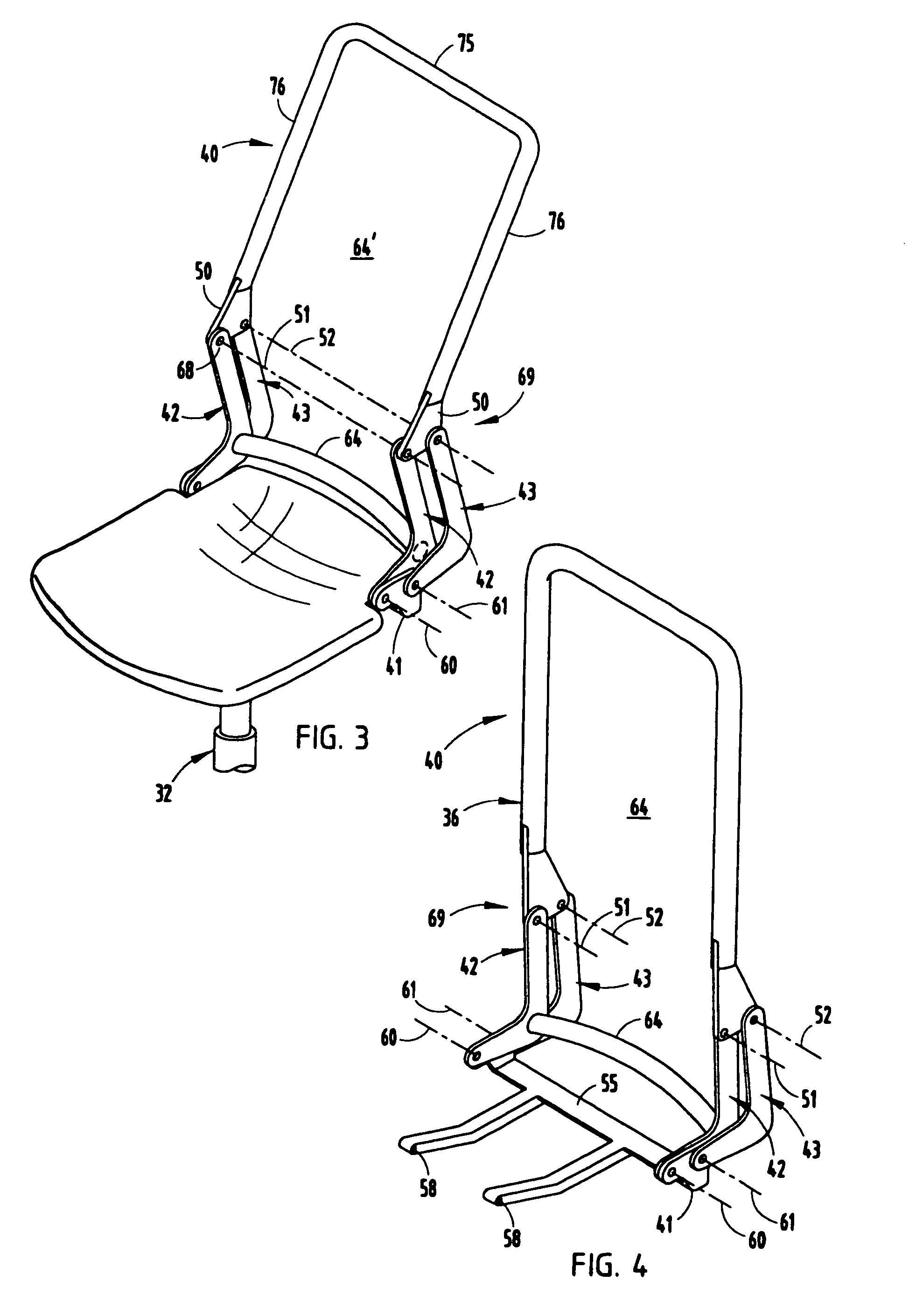 Seating with shape-changing back support frame