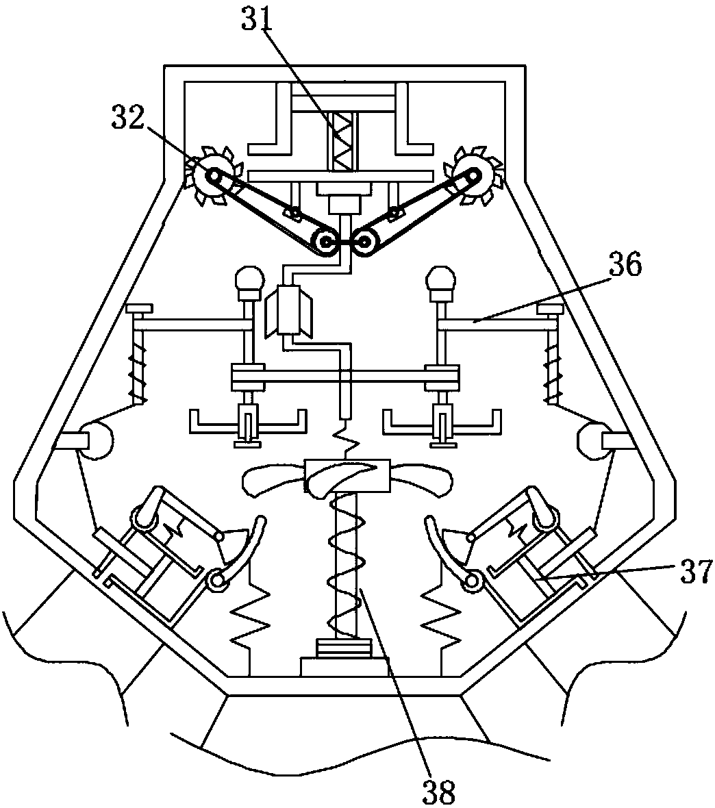 Kitchen stirring and grinding device