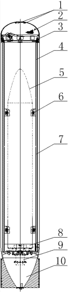 Large-diving-depth underwater unpowered aircraft transmitting system and method