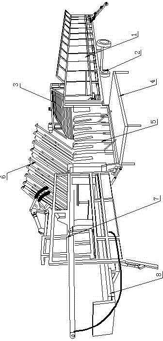Self-walking type scattered reed conveying, bundling and cutting integrated machine