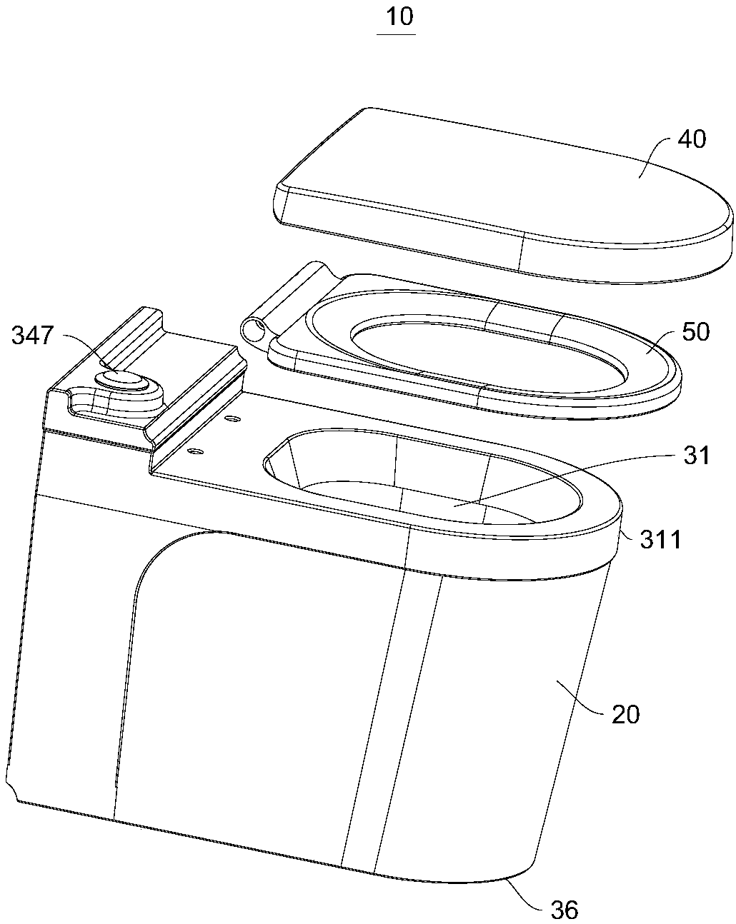 Water-saving toilet bowl without water tank and manufacturing method of toilet bowl