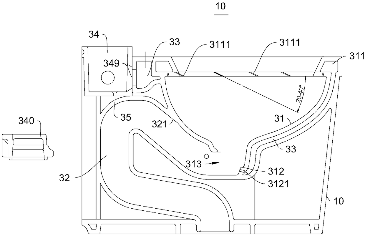 Water-saving toilet bowl without water tank and manufacturing method of toilet bowl