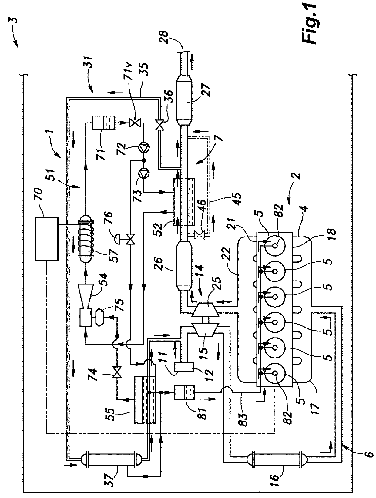 Intake and exhaust system of internal combustion engine