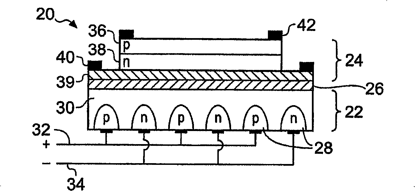 Photovoltaic cells comprising two photovoltaic cells and two photon sources