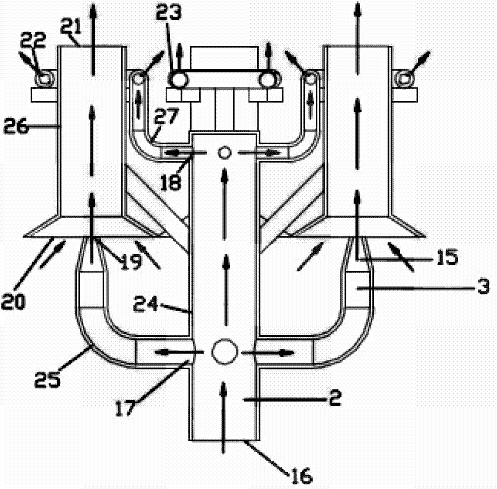 Multi-head efficient pre-mixing type combustion system of ground flare