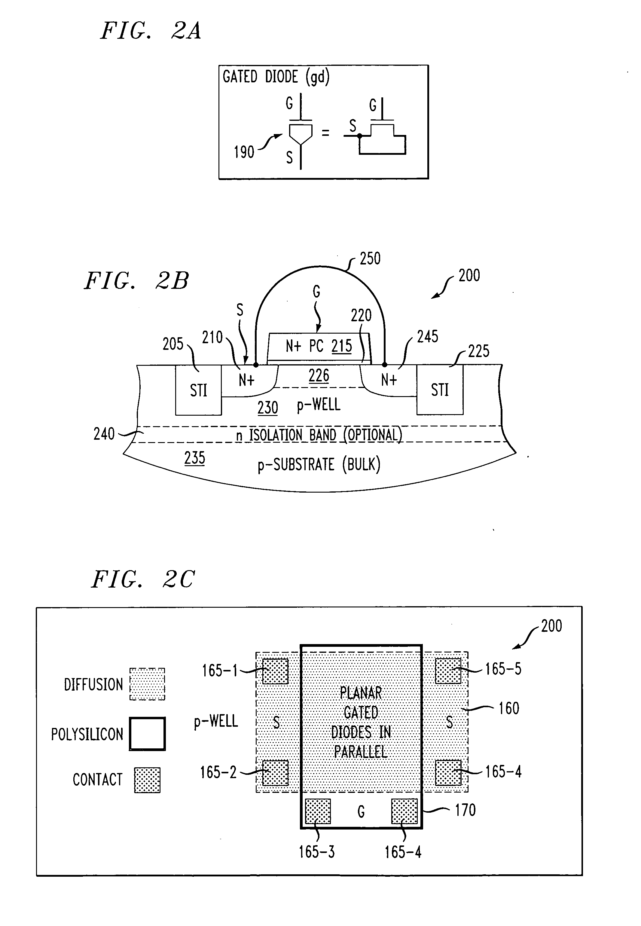 Amplifiers using gated diodes