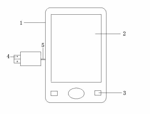 Mobile phone internally provided with charging device with A type interface