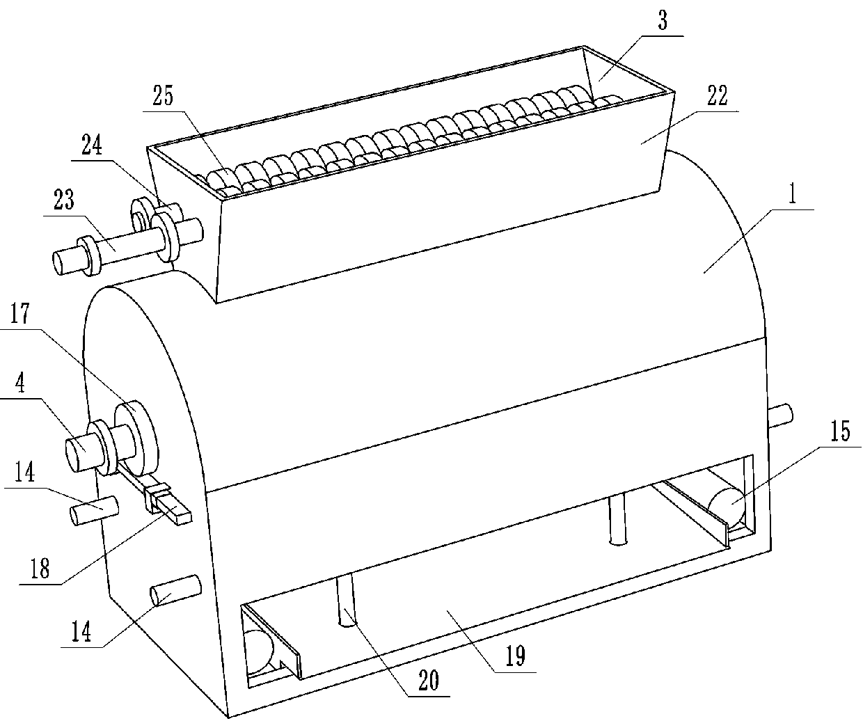 A kind of reverse blowing rubber high-efficiency crushing device