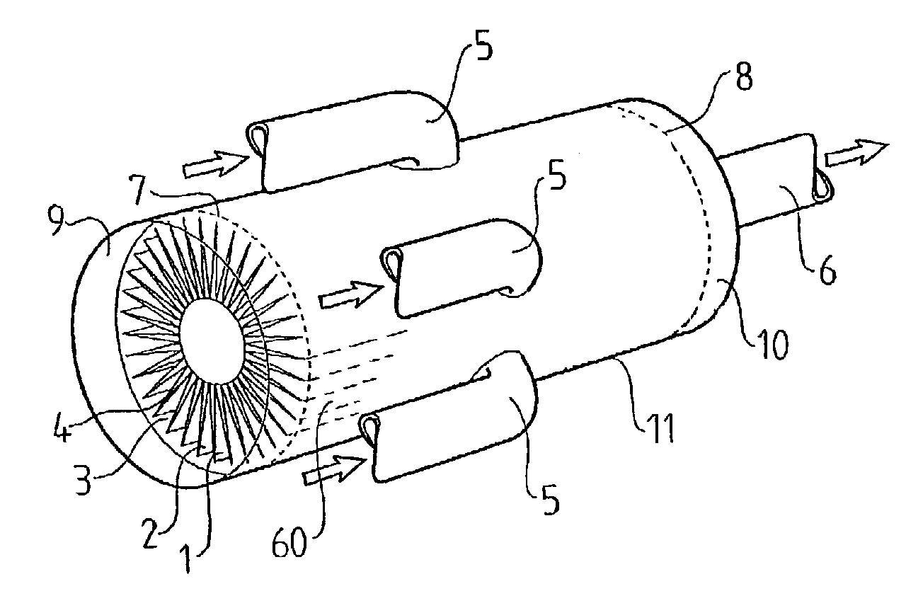 Device for catalytic treatment of a gas flow