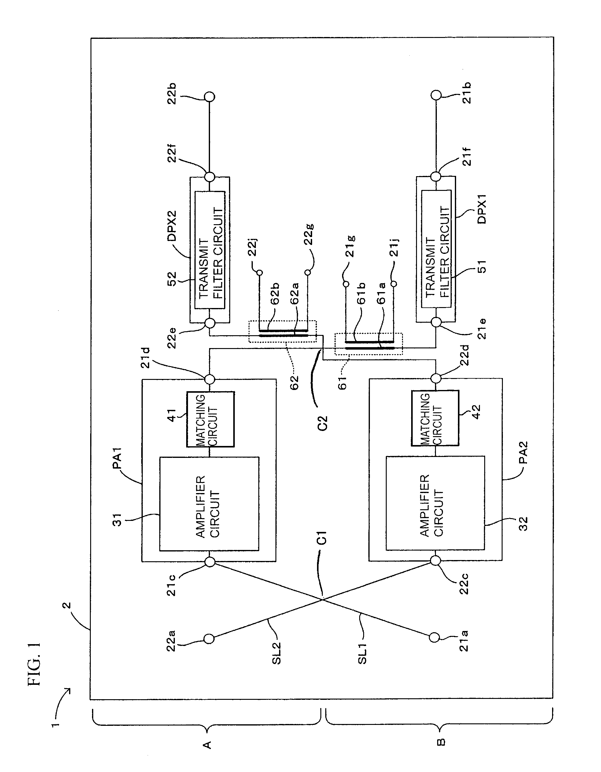 Multiband-support radio-frequency module