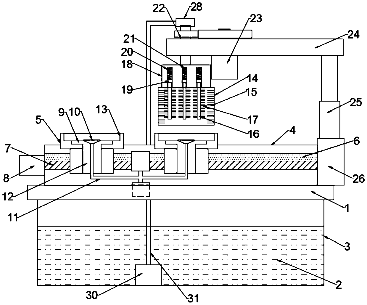 Multi-nozzle cleaning device of negative pressure adsorption type plastic products