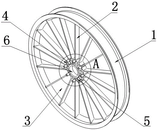 A wheel hub structure made of composite plastic