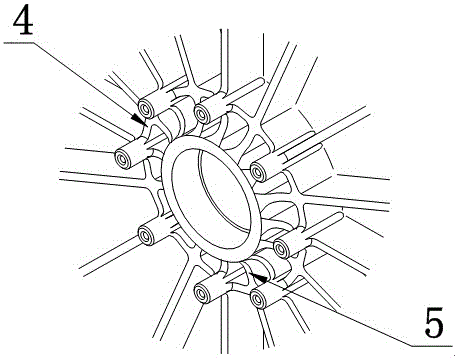 A wheel hub structure made of composite plastic