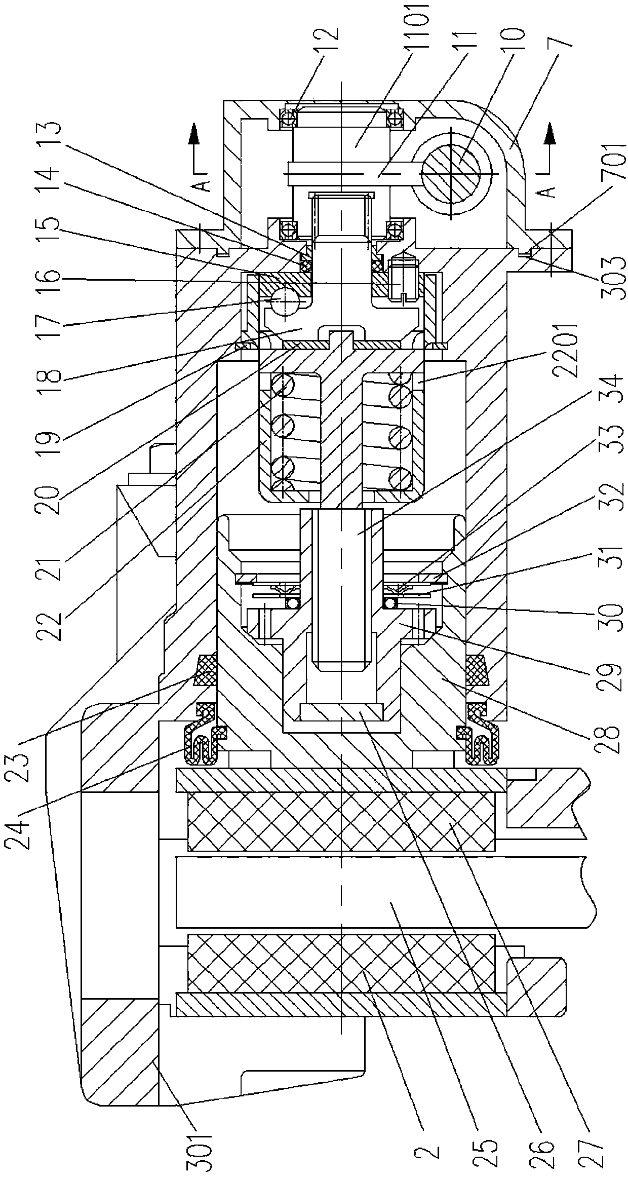 Worm gear, worm, ball and wedge-disc type electronic parking brake