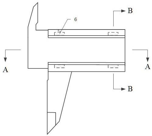 A vernier caliper capable of effectively reducing Abbe error and its measuring method