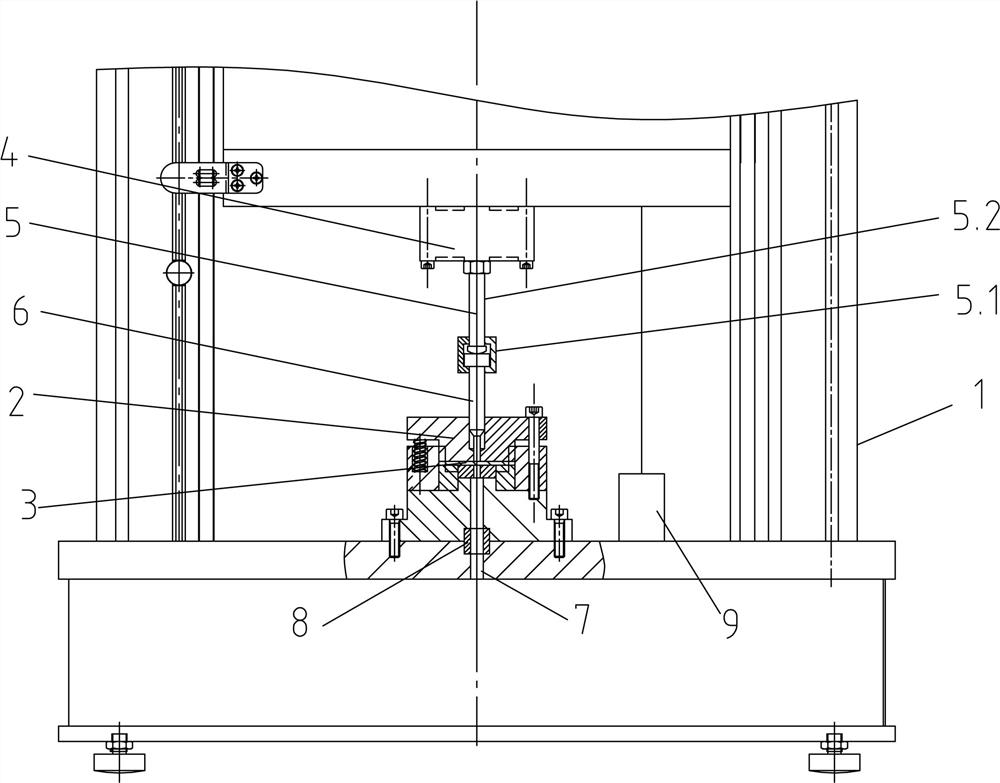 Metal material micro punching shear test and Brinell hardness measurement combined device