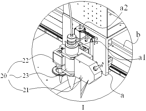Measuring and welding device in metal mask assembling machine and moving mechanism thereof