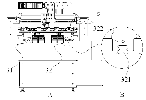 Measuring and welding device in metal mask assembling machine and moving mechanism thereof