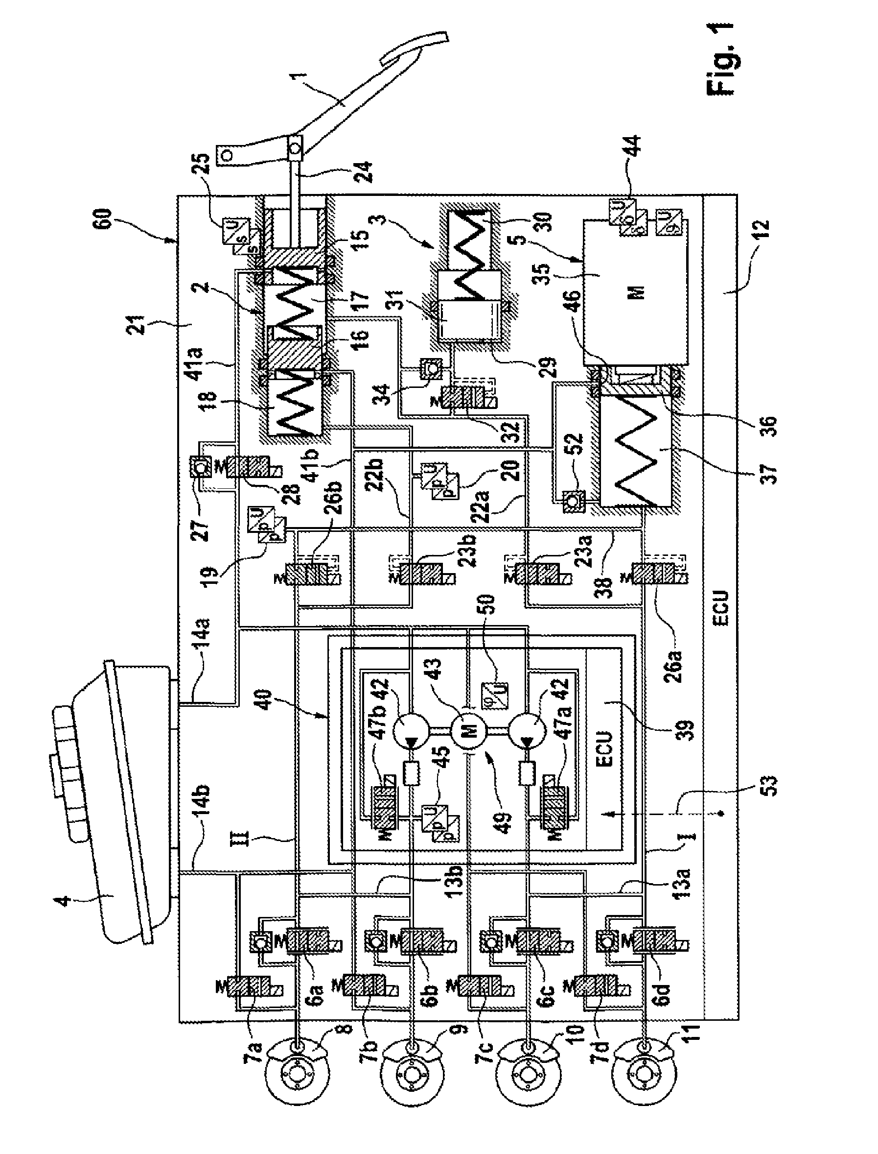 Brake system for motor vehicles and method for operating a brake system