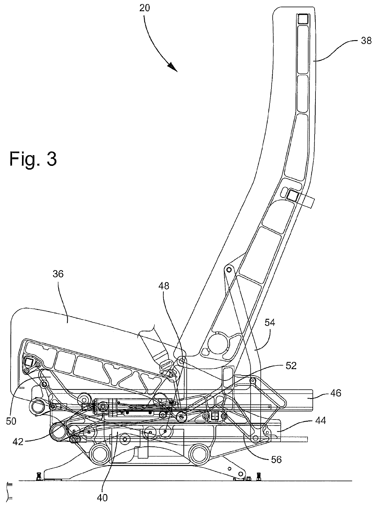 Aircraft seat employing dual actuators for seat translaton and seat recline