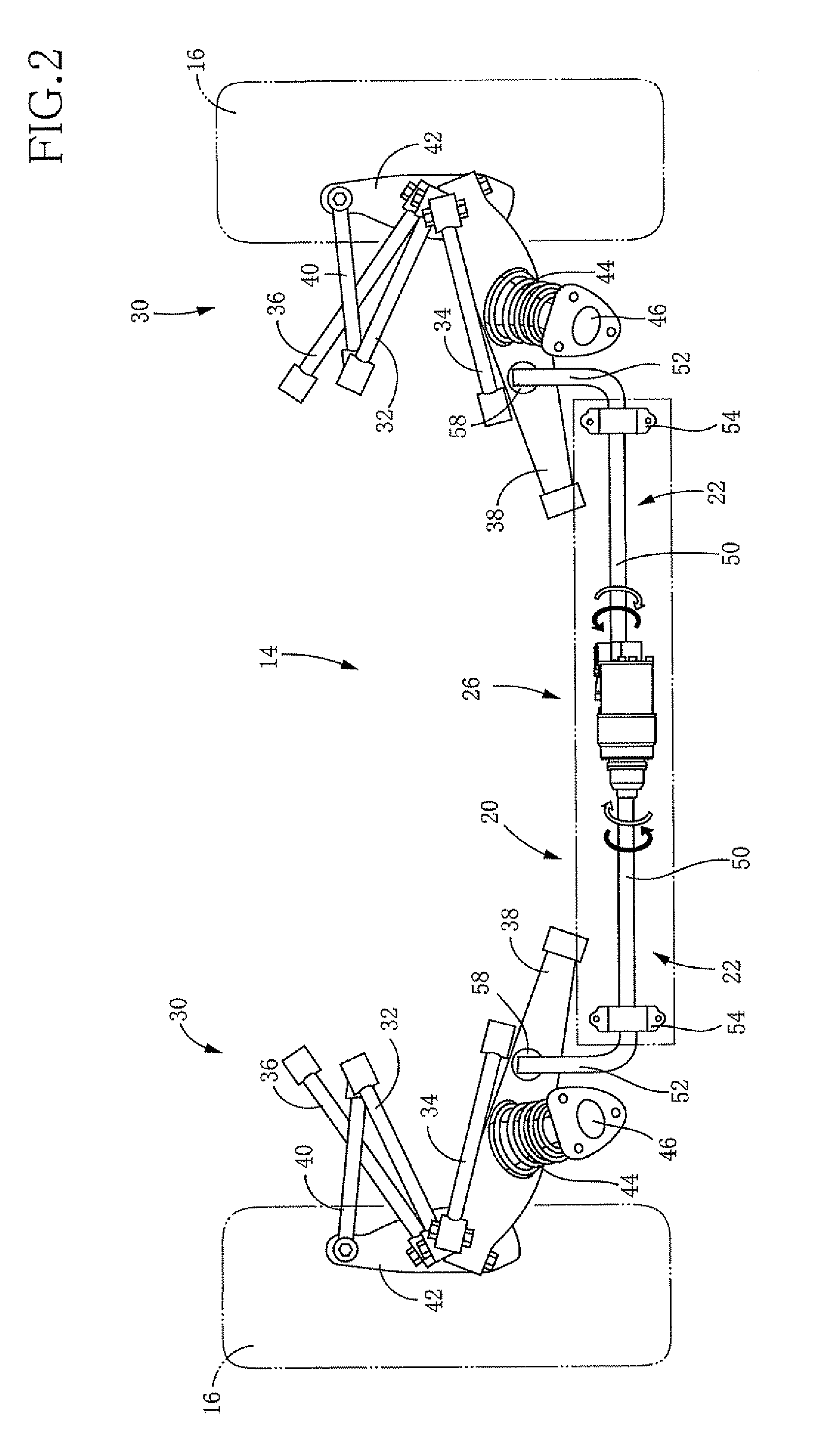 Body-roll restraining system for vehicle