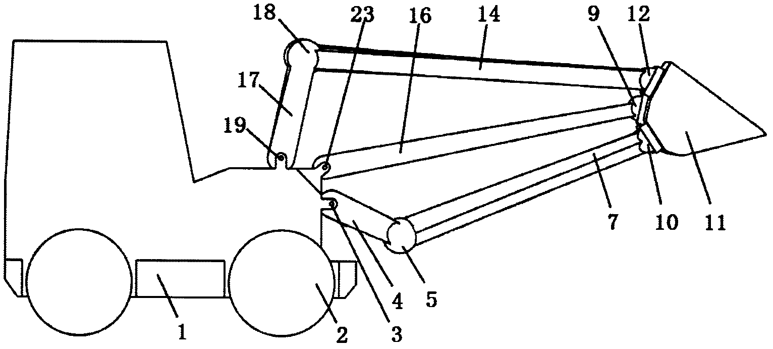 Space-controllable mechanism type loader