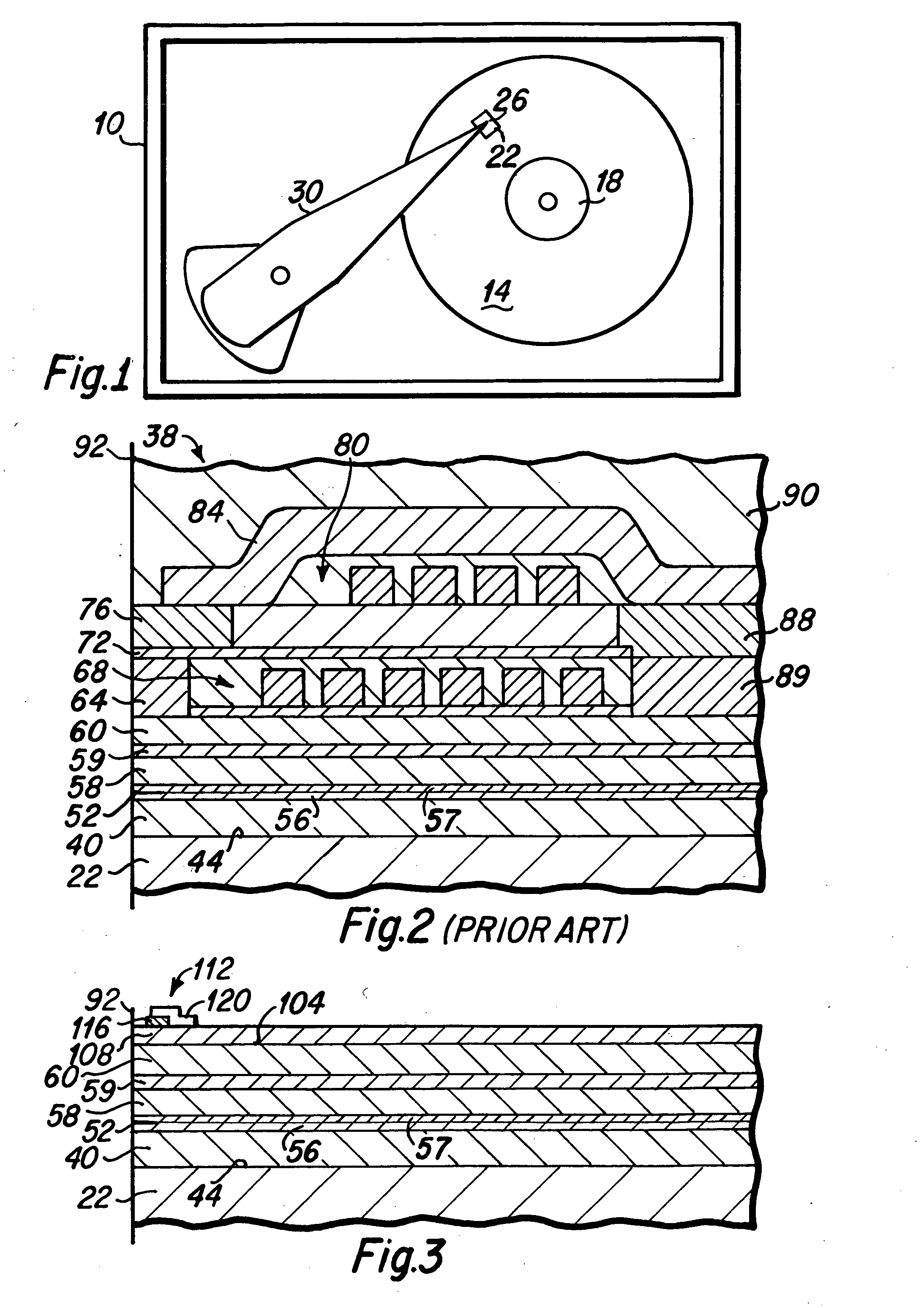 Magnetic head having multilayer heater for thermally assisted write head and method of fabrication thereof