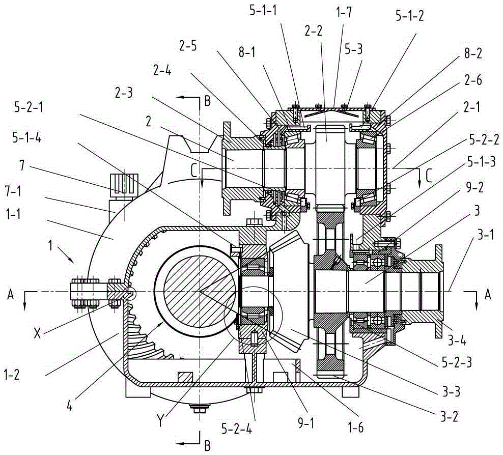 Hydraulic transmission axle gearbox