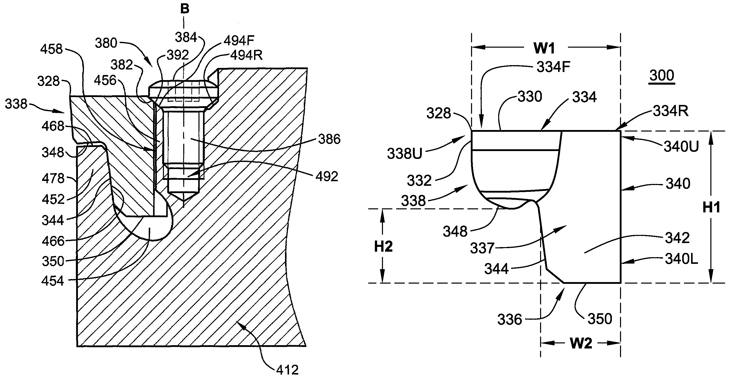 Cutting tool having cutting insert secured by non-penetrating abutment of a threaded fastener