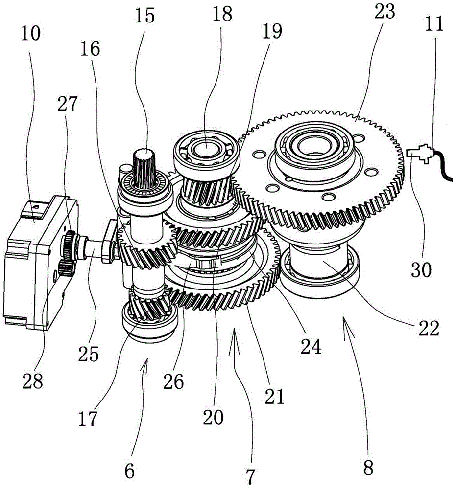 Electric automobile rear axle assembly with an ABS automatic shifting function