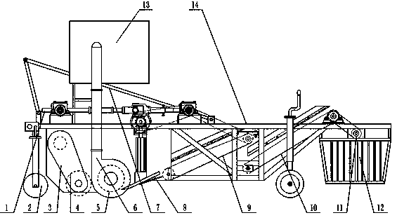 Film-covered corn straw crushing and collecting type residual film recycling machine