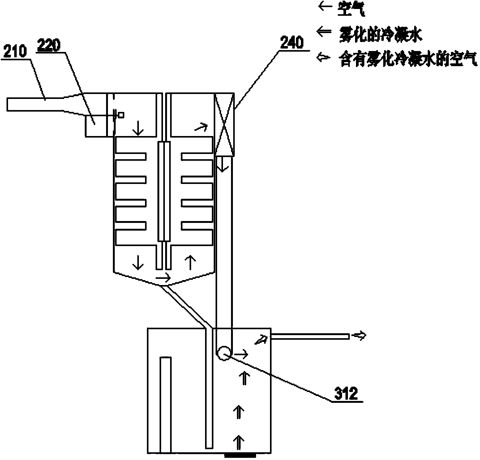 Air-conditioner moisture-accumulation and humidifying device and air-conditioning system and air-conditioner indoor unit using same