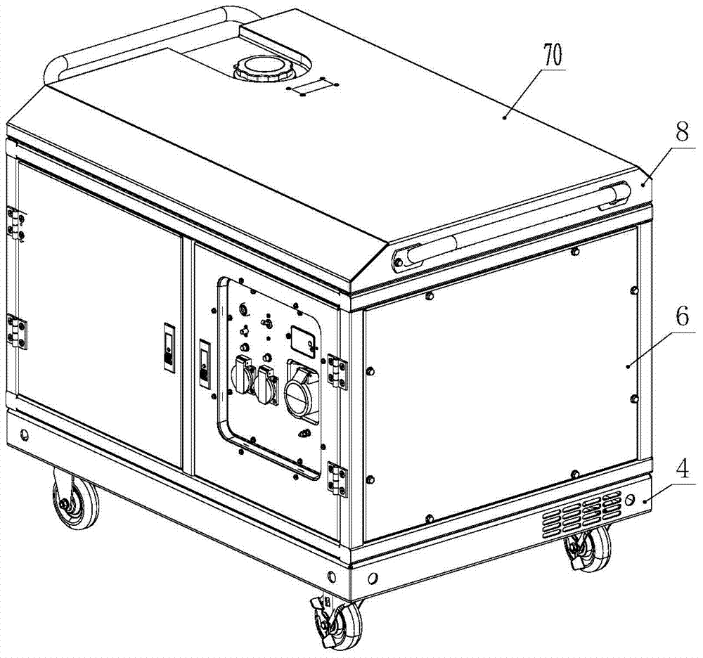 Generator set driven by engine