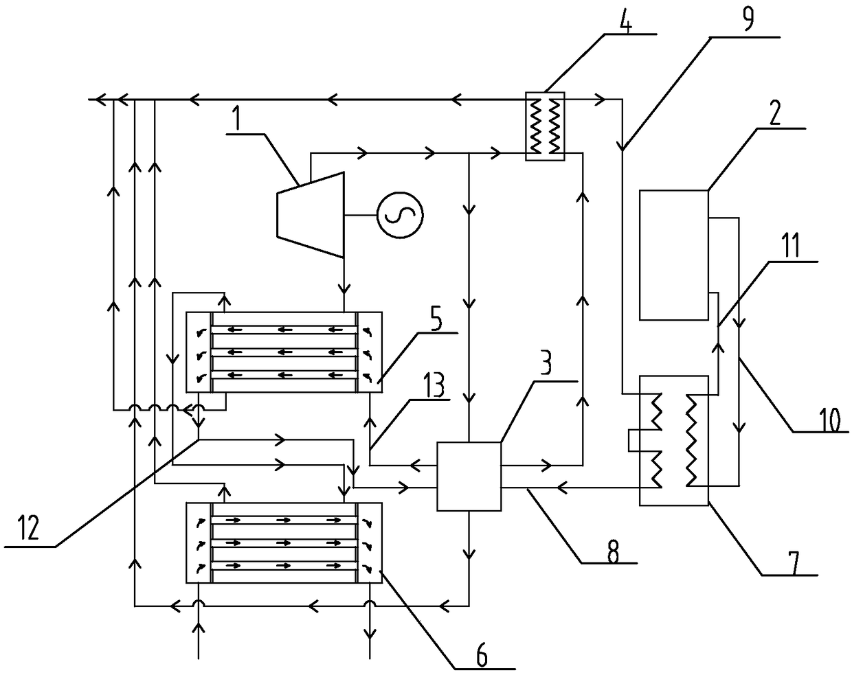 Large-temperature-difference centralized heat supply system adopting double condensers