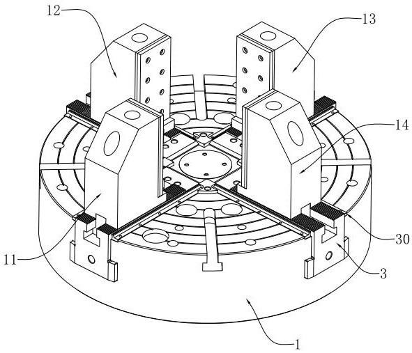 Hydraulic four-jaw double-acting centering chuck