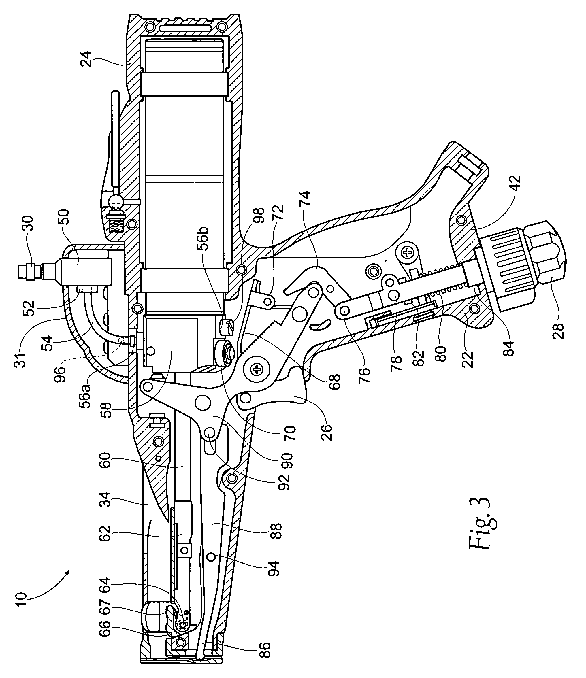 Pneumatic cable tie installation tool