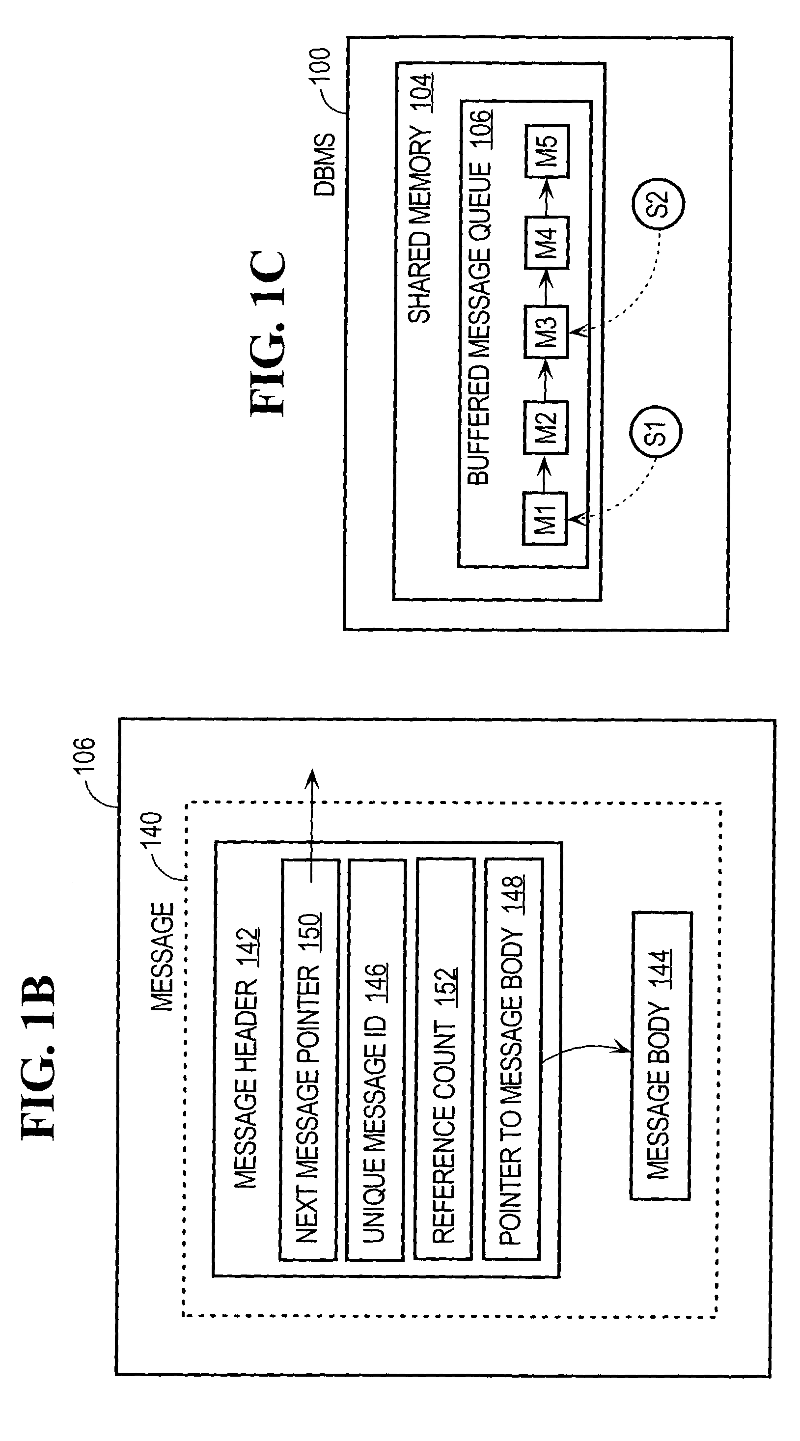 Buffered message queue architecture for database management systems