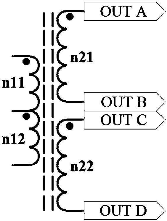 Constant-voltage output circuit of two-stage input inverter power supply