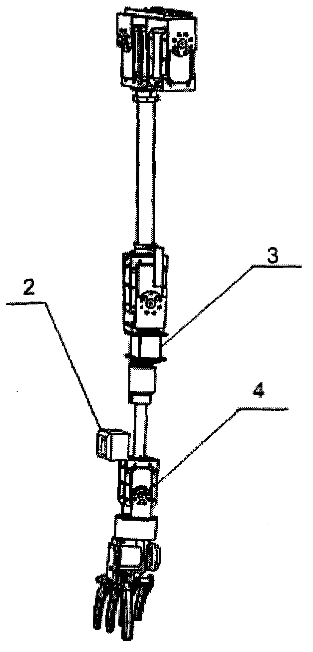 Upper prosthetic hand pose self-balancing control system and working method thereof
