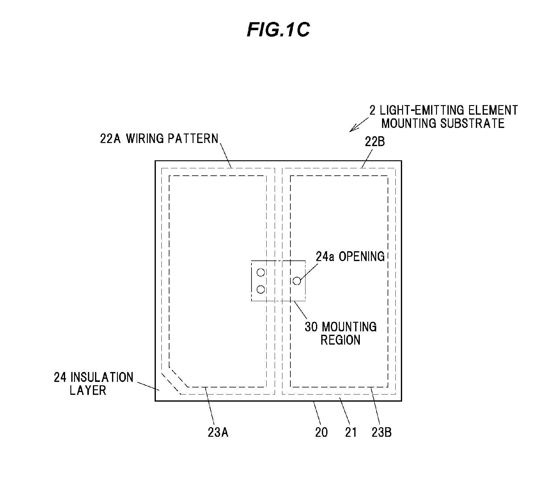 Light-emitting element mounting substrate and LED package