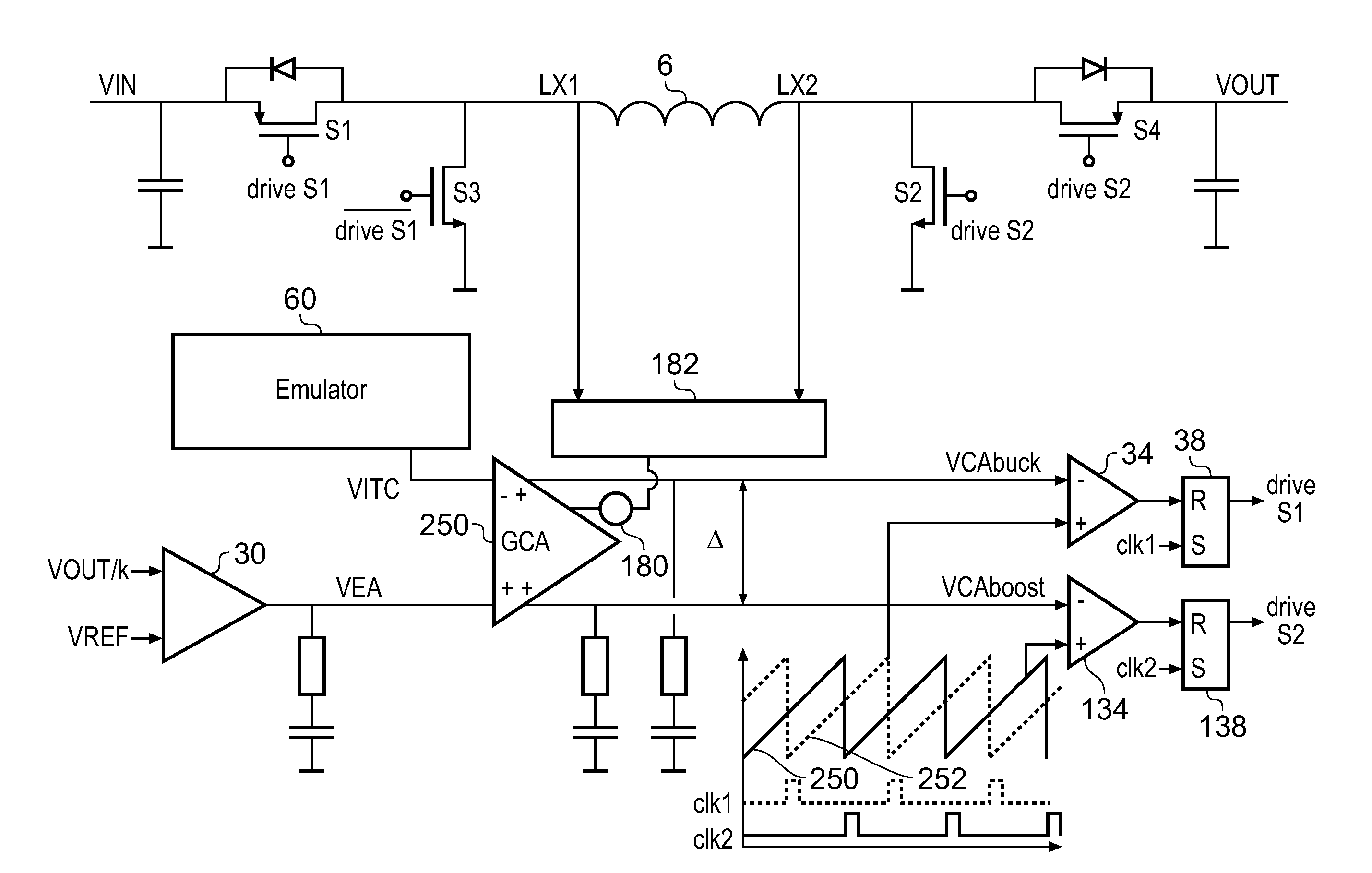 Emulator circuit, a controller for a switched mode power supply, and a switched mode power supply
