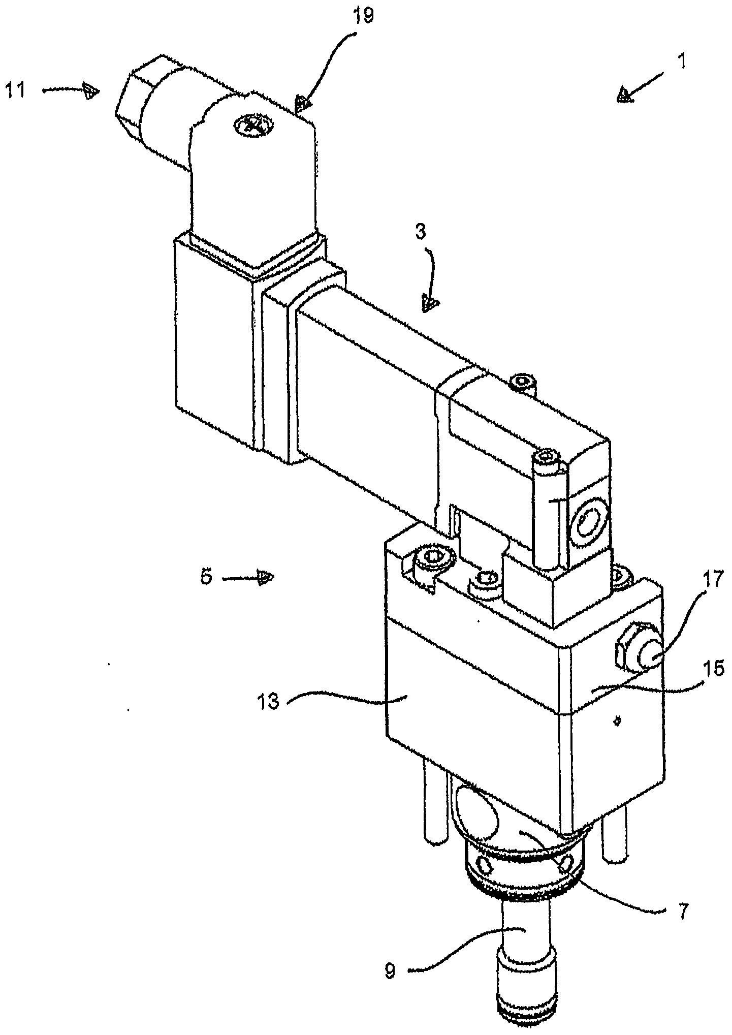 Dispensing module, applicator head and nozzle holder for dispensing a fluid, in particular hot-melt adhesive