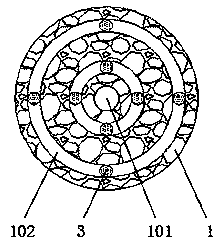 Large-span traffic signal lamp stably connected with ground and used for multiple lanes