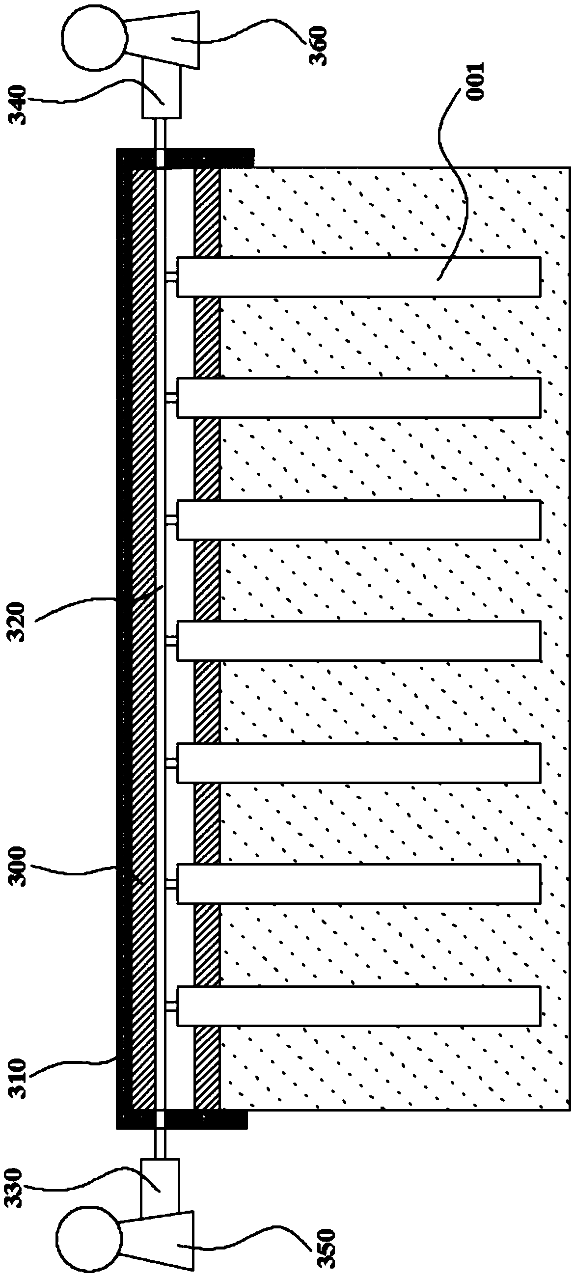 Expansion-contraction drainage device and positive and negative pressure drainage method for sludge
