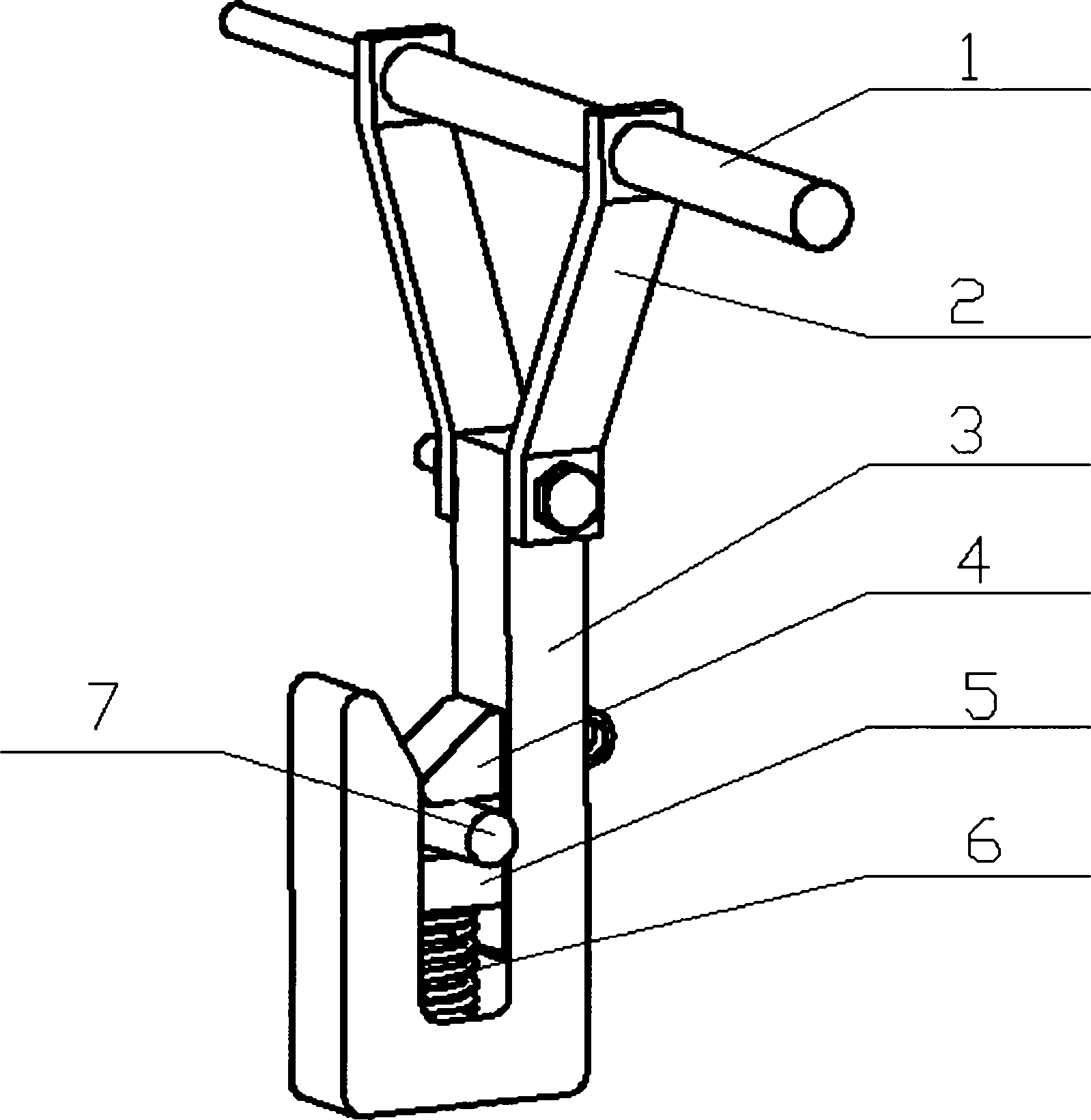 Pull-tab-shaped bayonet lock self-locking type lead end grounding clamp